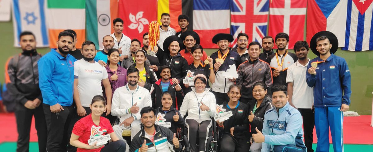 It was raining medals for 🇮🇳 at the Spanish #ParaBadminton International 🏸 Indian Para shuttlers dominated the event, clinching 2️⃣2️⃣ Medals including 6️⃣🥇6️⃣🥈1️⃣0️⃣ 🥉 Take a look at our champion Para - Shutlers👇 Gold Medalists🥇 1. Nitesh Kumar & Thulasimathi -XD SL3-SU5 2.…