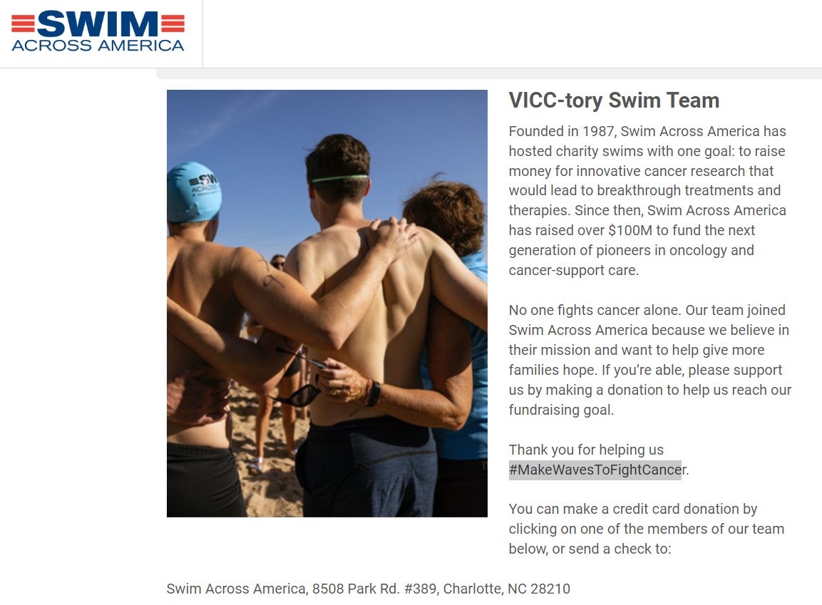 Congrats 👏👏💪@benhopark @HurleyLab @VUMC_Cancer for spending this AM 🏊‍♂️raising $$ to support #CancerResearch as part of the VICC-tory Swim Team for @SAAswim #MakeWavesToFightCancer #Cancer GREAT Job! #teamwork #CancerAwareness #clinicaltrials @VUBasicSciences @VUMCResearch