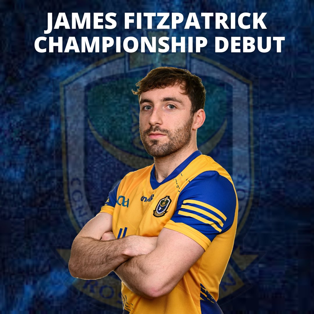 Congratulations to James Fitzpatrick  who comes on to make his Championship debut. 

#RosGAA