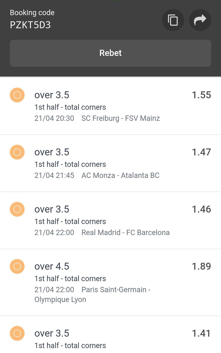 STRICTLY CORNERS ODDDS 25 PZKT5D3 odibets.com/share/PZKT5D3 CORNERS RARELY DISAPPOINT, DON'T MISS THESE IF YOU WANT TO WIN TONIGHT 💥🔥💰💪 #NBAPlayoffs #RyanGarcia #COVMUN #FULLIV #ManUnited #GamblingX