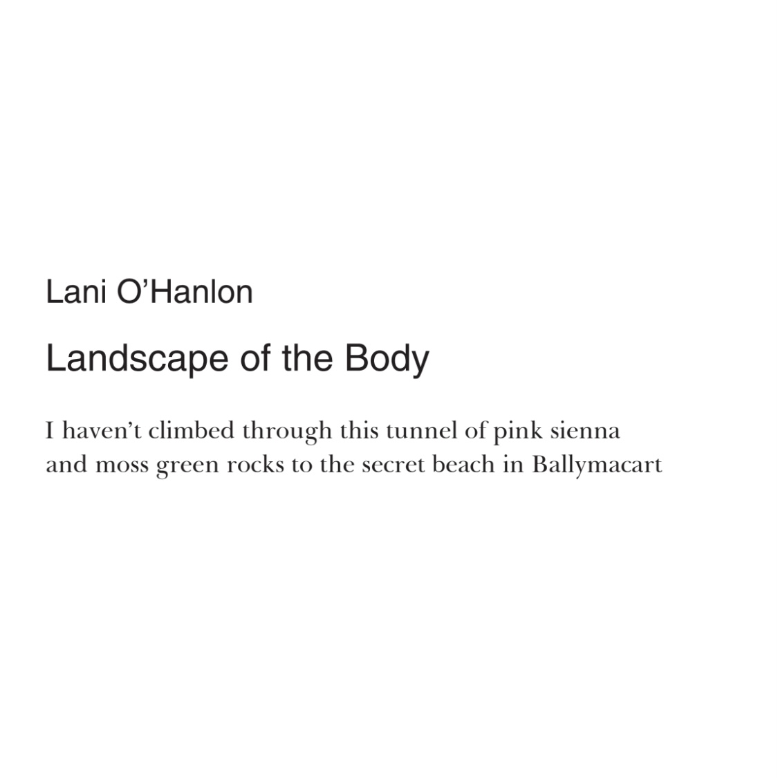 'You can't fly/ through stone I thought, but what did I know,' --- 🌟 ‘Landscape of the Body' by Lani O'Hanlon @LaniohanlonO , Channel Issue 9 🌟 channelmag.org/current-issue/