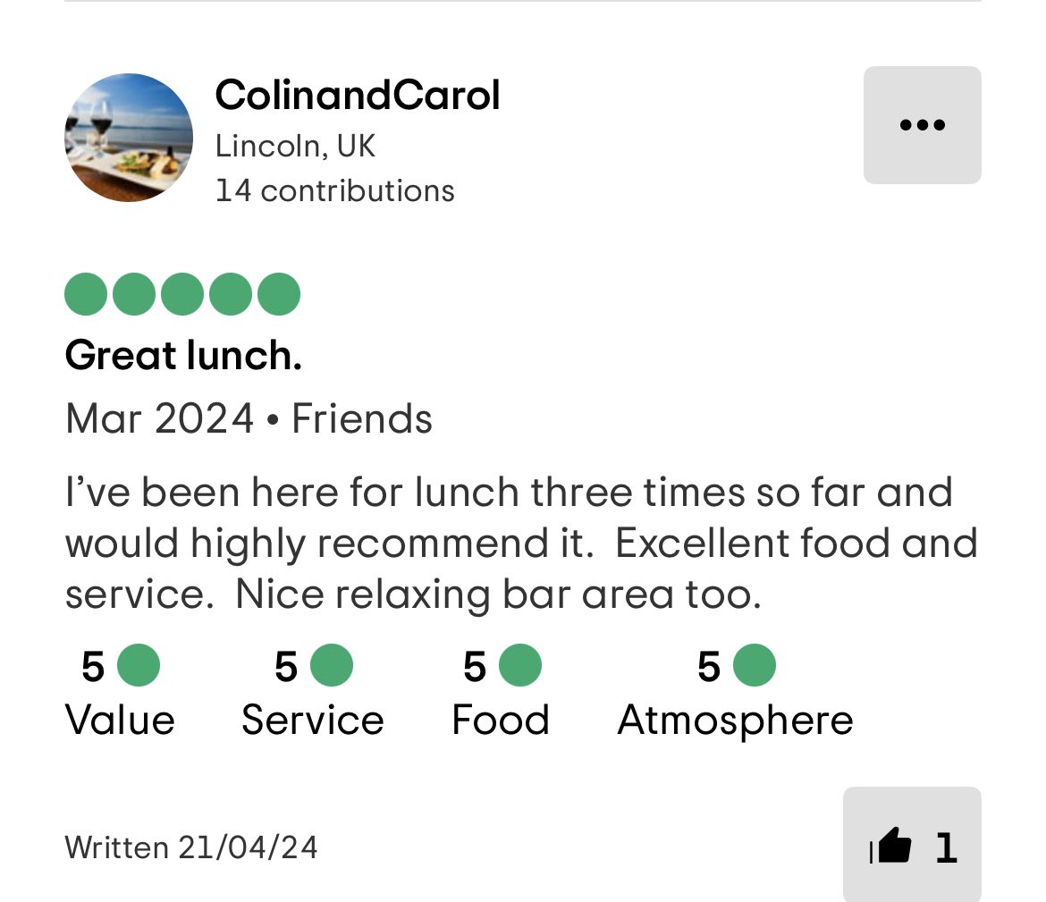 More great #reviews 👍 Lunch 4 less @QueensKirkby Is definitely a hit with everyone including this reviewer 🤩 Every Tuesday to Friday Visit our website thequeensheadpub.com #LincsConnect