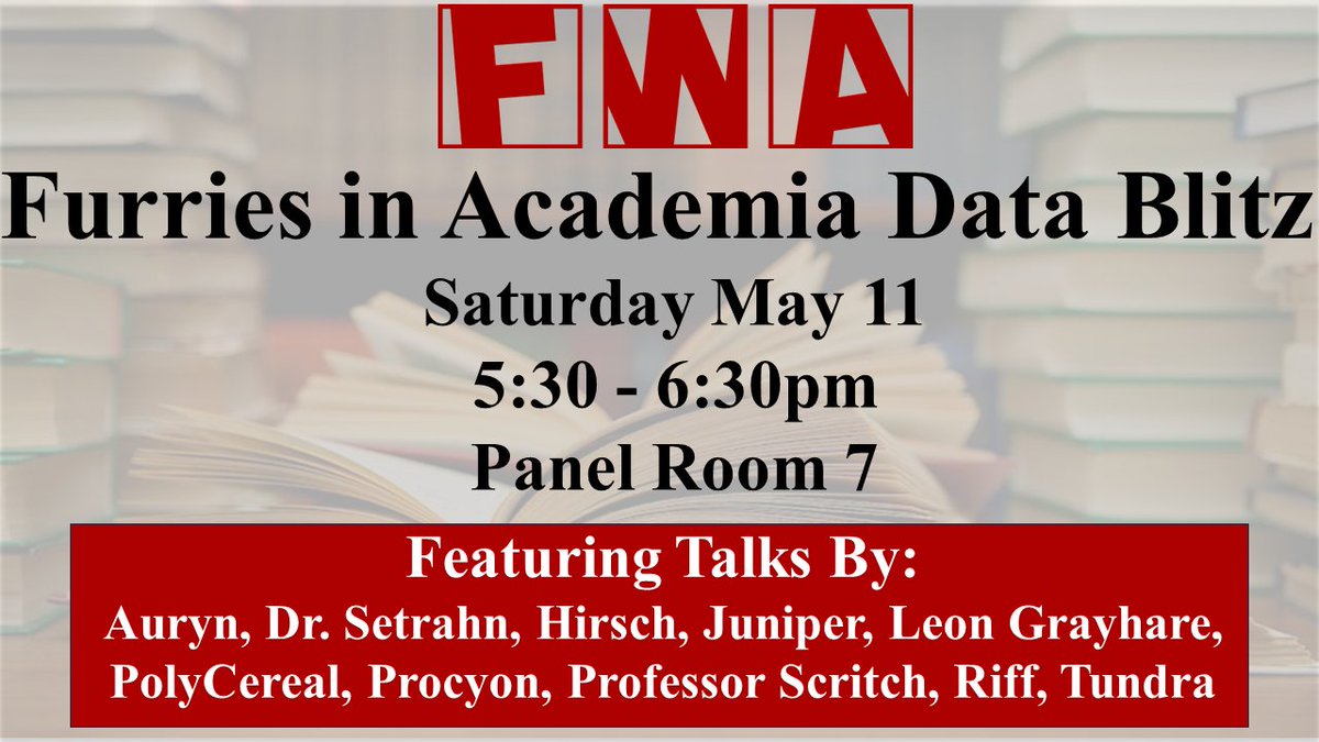 I'm very excited to be hosting an academic mini-conference at #FWA2024 this year. We have a set of wonderful speakers lined up. Please spread the word! 🐶📚🦊📚🦌📚🐻📚🐯📚🐰📚🦝