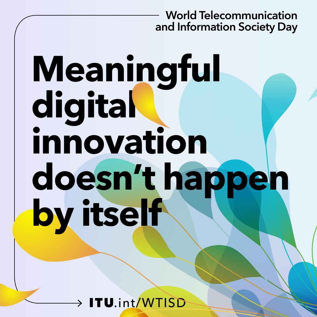 Counting down to #WTISD on World Creativity and Innovation Day! 
#DigitalInnovation is the heart of our work to promote #DigitalInclusion, close the #DigitalDivide & drive global #DigitalTransformation, supported by the #Innovation4Digital Alliance. 
#InnovateForProsperity