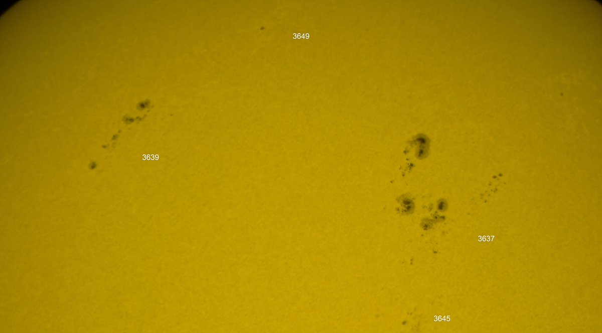 Playing with the Edge today. Here's a sunspot group at 2023mm ASI585MC. 3000 frames captured with SharpCap, stacked in AS4, false colour added with PS. (Compression butchered with X) #SunHour