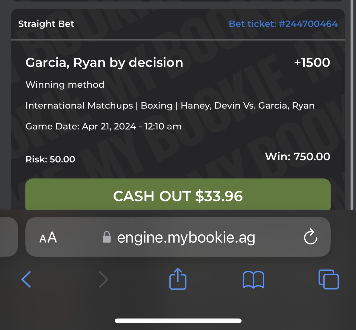 LoganCLopez's tweet photo. @MyBookie this is straight up bullshit because somebody on your end fucked up the odds. https://t.co/hSM6MUH3nS