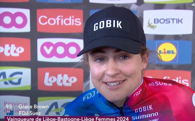 #cyclisme 🚴‍♀️ Liège-Bastogne-Liège 🇧🇪 Grace #Brown à l'interview 🎙️ #LBL #velo