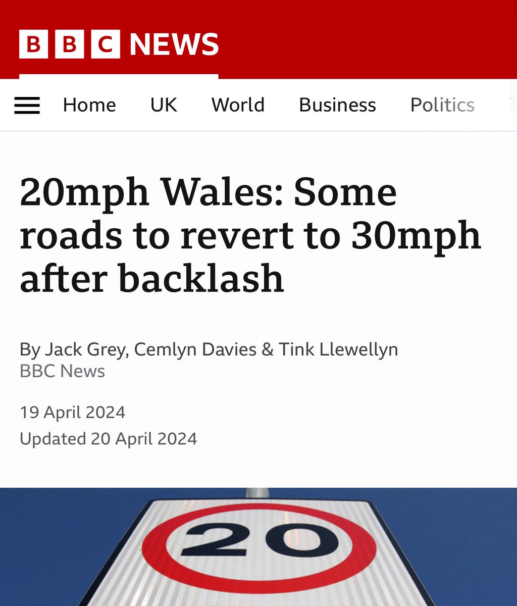 🚨 The Welsh Government has FINALLY admitted defeat and announced that some 20mph speed limits will be reverted back to 30mph. Schools, hospitals and other busy areas will stay at 20mph, which is perfectly reasonable in my opinion. Well done to all who fought back.