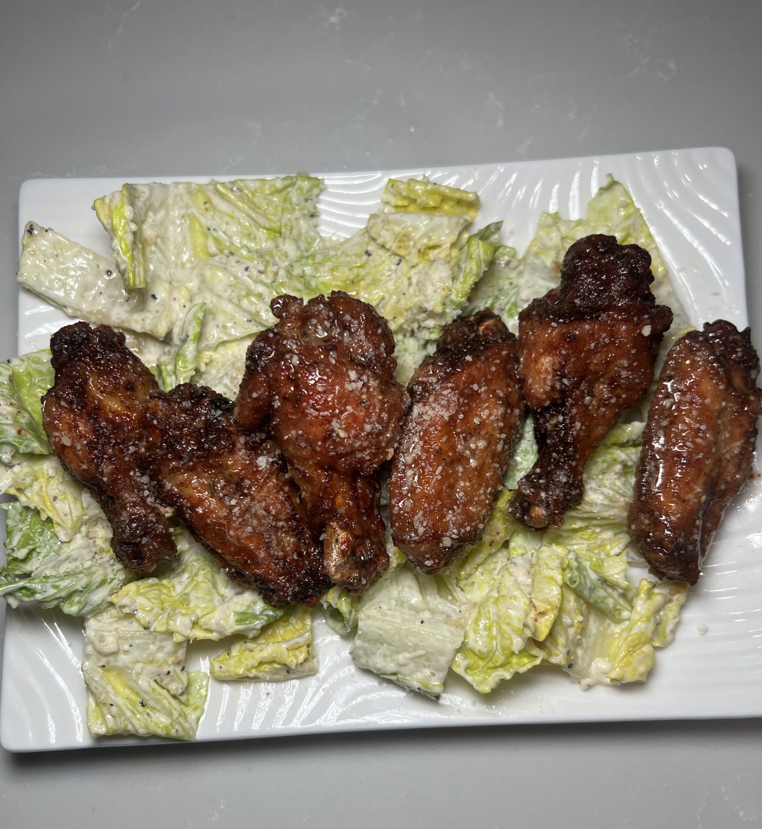I made some chicken Caesar wings and wow