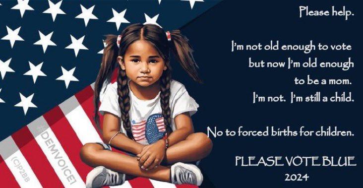 If you think children this age in the U.S. won't be forced to give birth you're wrong. Wake up! Child molesters aren't suddenly going to stop raping kids and the GOP isn't going to start making exceptions!🤬 #DemVoice1 #FreshResists #VoteBlueToEndTheMadness