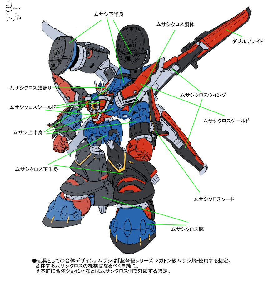 「MODEROIDメガトン級ムサシが発売されたら、ムサシクロスの代わりにもう一体の」|ビートルのイラスト