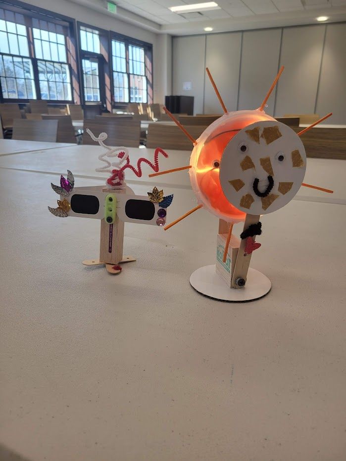 That was some eclipse, huh? While the next one won't appear in the sky anywhere near Rochester, we'll still have our memories of these great Eclipse Robots that the kids made on a recent Maker Monday!