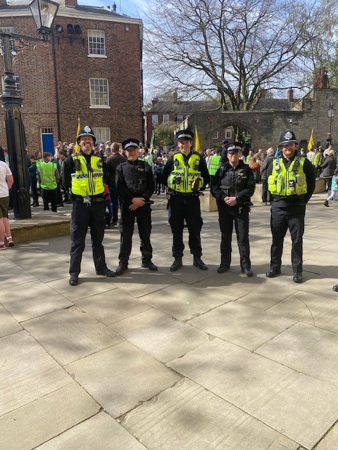 Great to see all the cubs out on parade today for St Georges day in the city centre. It was nice for us on the city policing team to be able to support them along with Minster police.