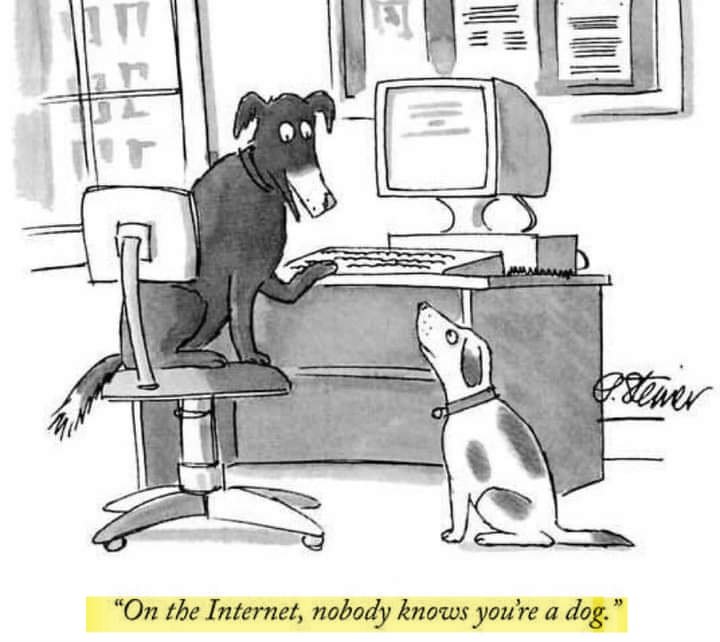 في عالم الانترنت لا أحد يعرف إنك كلب