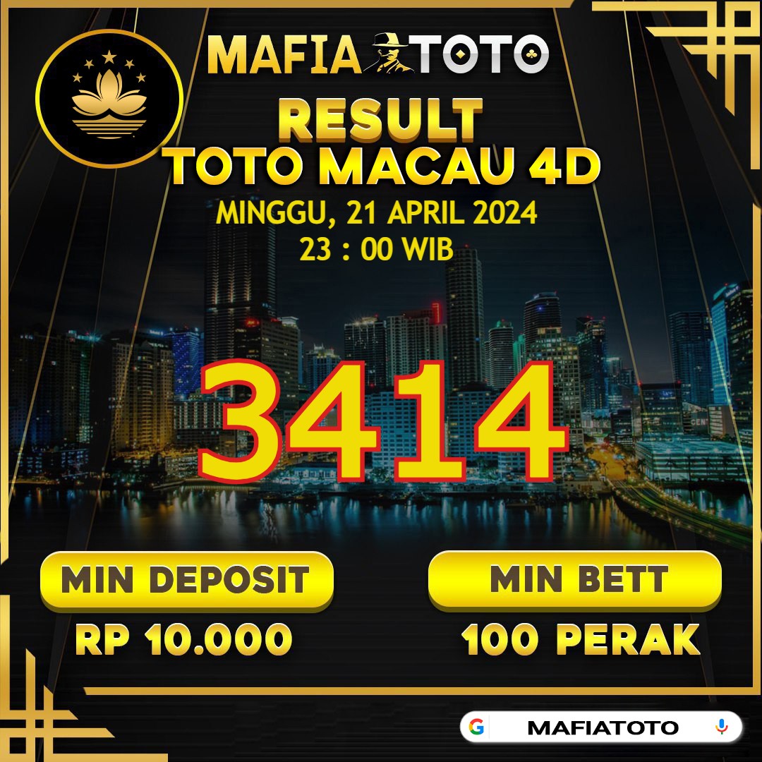 SAH
PASARAN :🔥TOTOMACAU 4D P5🔥
Result : 🔥3414🔥
Tanggal :  21-APRIL-2024

#mafiatoto