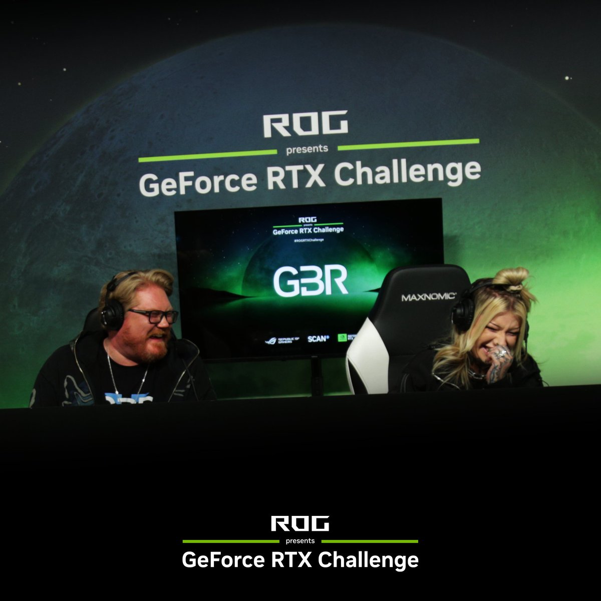 NVIDIAGeForceUK's tweet photo. Our casters @Osiefish and @YogscastLalna are ready for Team Yog's next game! 

https://t.co/o7wjG1p5D8 #ROGRTXChallenge https://t.co/bC9mya7ilt