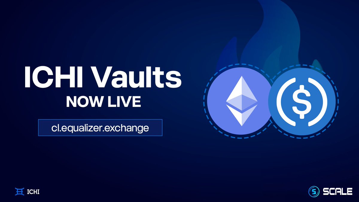 We've just launched additional CL vaults in partnership with ICHI! - This time $ETH - $USDC Some users have been previously enjoying our $USDbC farms, now we're bringing that same power to the #BaseChain native stable too! Simply deposit either $USDC or $ETH and get zapped into…