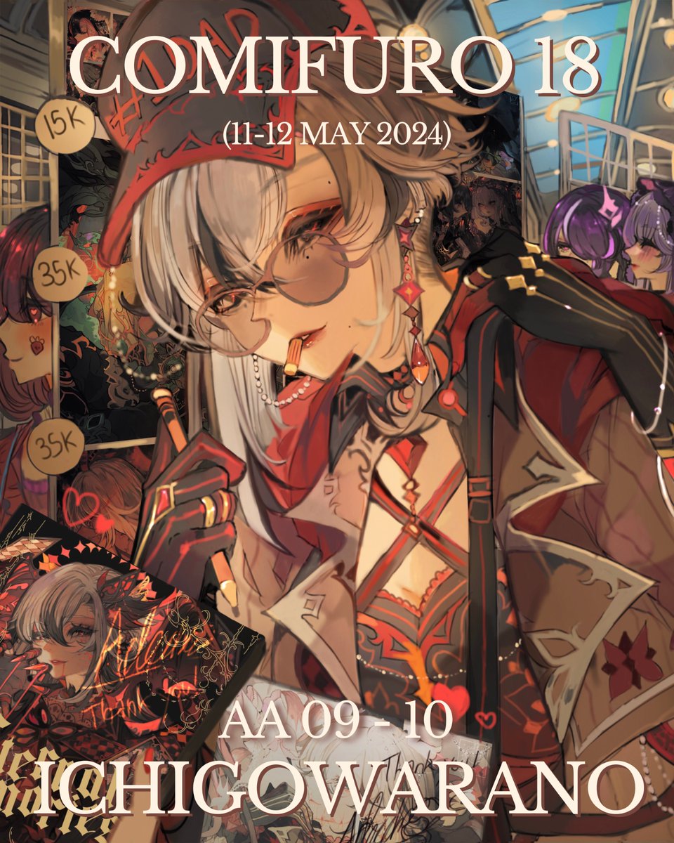 Arlecchino dateng ke CF??? CF 18 Pre Order and Catalogue ( New posters and Artbook!) 📌PO period : 21 April - 1 May 2024 ✋pickup : AA 09-AA 10 Dikirim dari Jakarta Utara Catalogue in threads 🫶🏻 Form: docs.google.com/forms/d/e/1FAI… #comifuro18 #cf18 #cf18catalogue