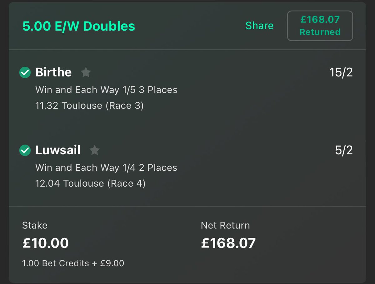 97PhilB's tweet photo. @GoStatman Wasn't brave enough for the full double after 2 losing days, appreciate it 🫡 https://t.co/3b5kMzTjGc