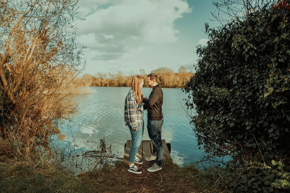 By the lake at sunset newly engaged #photooftheday #photography #photographer #photoshoot #throughthelens #lovewhatyoudo #my_shot #springtime #sunset #happycouple