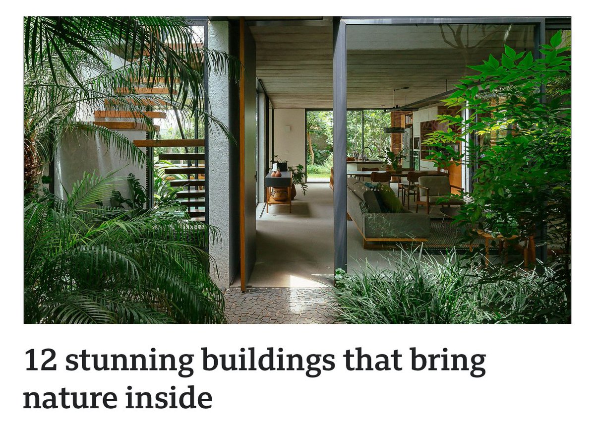 12 stunning buildings that bring nature inside bbc.com/culture/articl… To make environmentalism work in design, we must embrace today's tools: the digital revolution. We sometimes think that technology is the opposite of nature, but this dualism misses the point. In fact,…