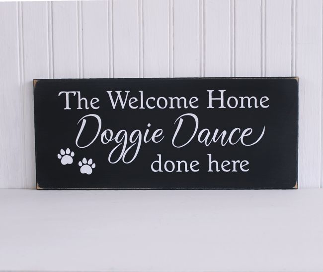 #DogSign - The Welcome Home #DoggieDance - Wood - #DogsWelcome - Dog Lover - Custom Sign #smilett23  etsy.me/3U5AeLT via @Etsy
