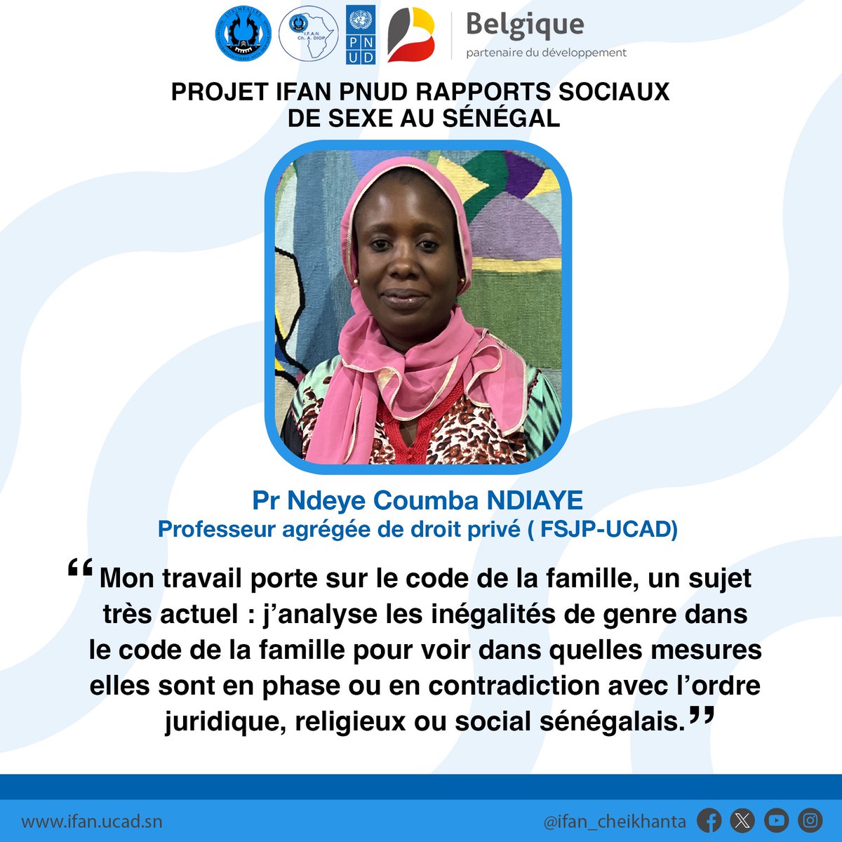 Découvrez les questions de recherche projets sélectionnés dans le cadre de l'appel IFAN/@PNUDSenegal sur les rapports sociaux de sexe .Les résultats seront compilés dans un dossier spécial @UCAD_Senegal @UGBSN @unchk_sn #kebetu