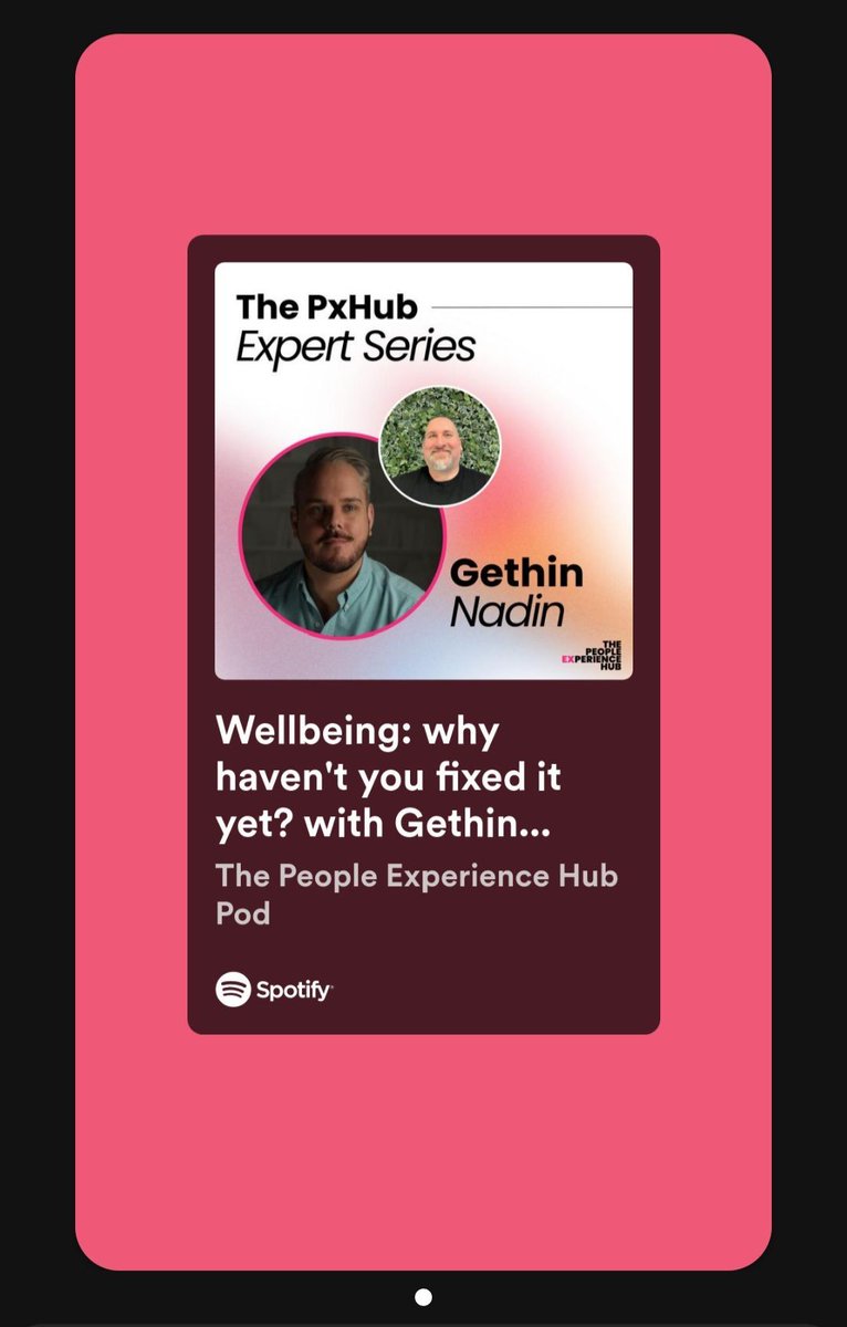 Did you know that we have a podcast at <a href="/ThePxHub/">The People Experience Hub</a> and you can check it out on Spotify?

Geth is no longer on Twitter/X

But I loved this episode where we talked about #EmployeeWellbeing and why, after debating it for ages, we still haven't fixed it

buff.ly/4aINlJV