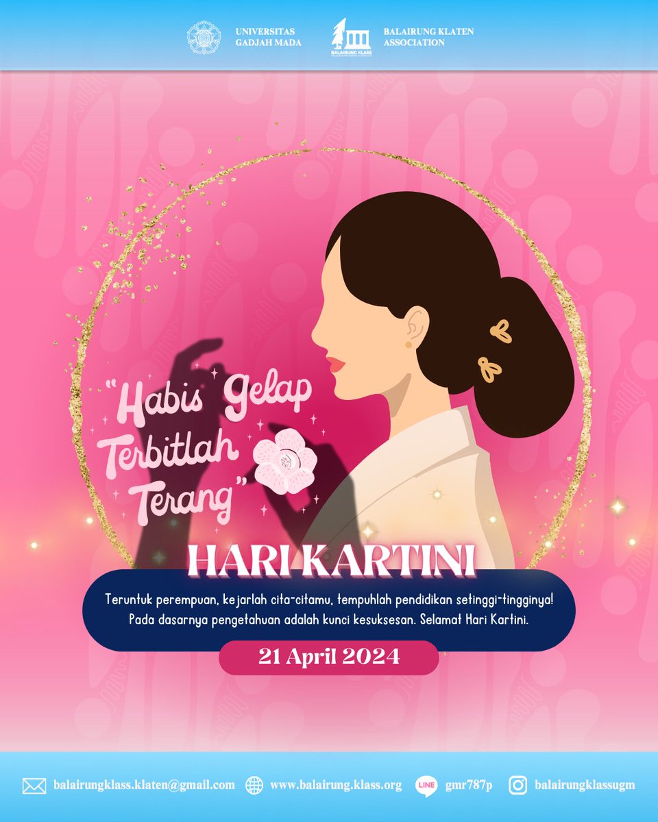 BalairungKlass's tweet photo. [SELAMAT HARI KARTINI]

Hari Kartini diperingati sebagai bentuk penghormatan pada Ibu Kartini yang telah berjuang untuk mendapatkan kesetaraan hak antara perempuan dengan laki-laki di masa lalu. https://t.co/Nt5jzdmm3T