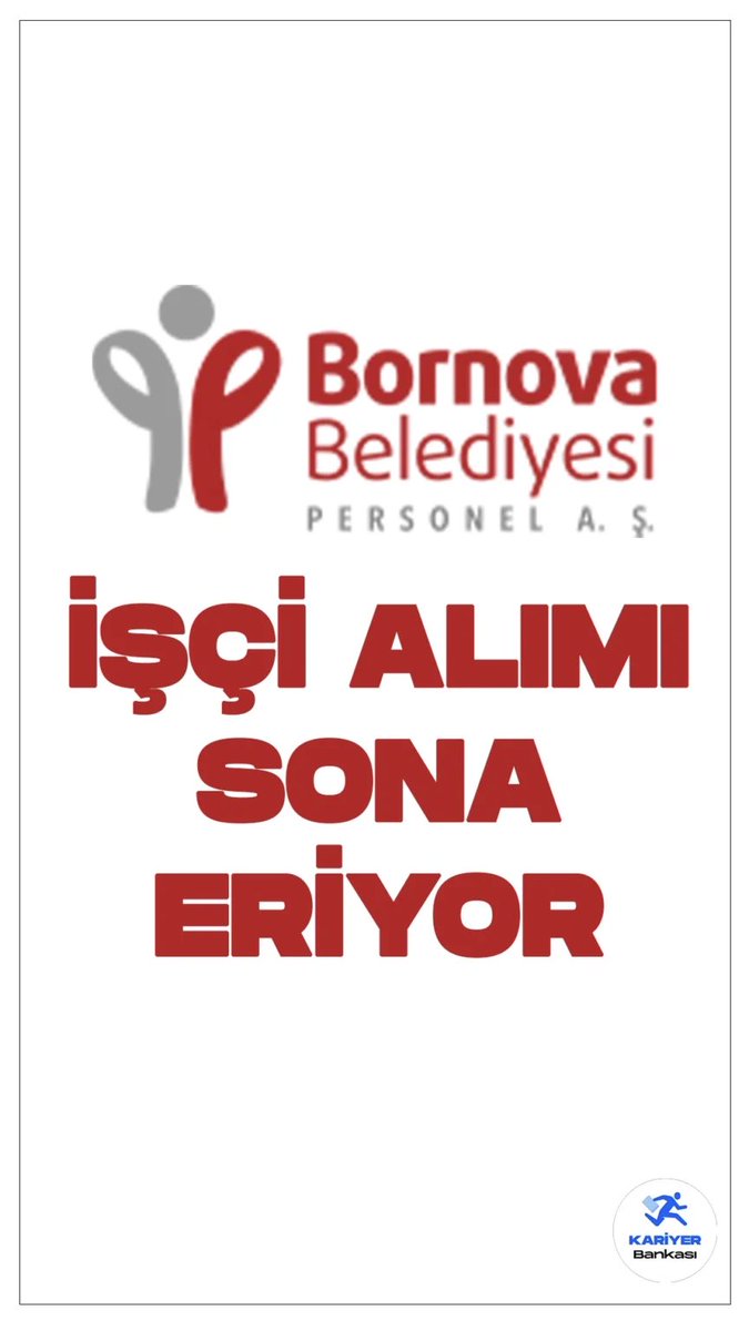 İzmir Bornova Belediyesi 100 İşçi Alımı Sona Eriyor kariyerbankasi.net/izmir-bornova-…