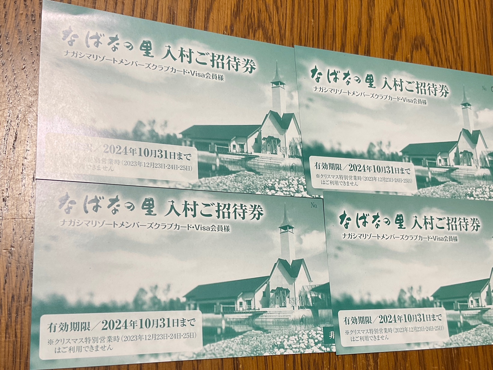 なばなの里入村招待券２枚 なばなの里 招待券2枚 ☆未使用☆ナガシマリゾート なばなの里