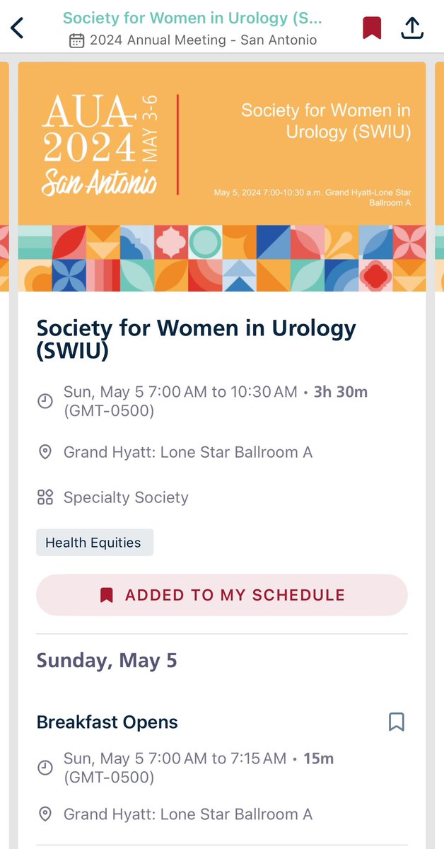 Looking for an inspirational way to start your Sunday at #AUA24? Come to the @SWIUorg breakfast and feel empowered!