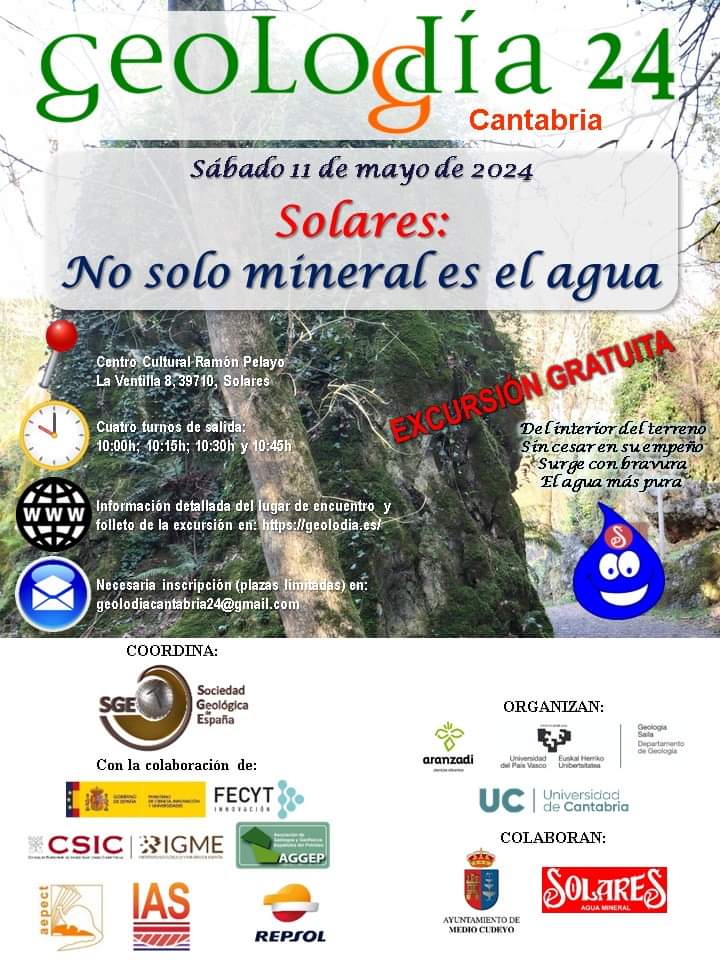 🫵🏼 Vente al #Geolodía24 de Cantabria. Una excursión gratuita por Solares. No solo mineral es el agua.. Toda la info 👇🏼 geolodia.es/geolodia-2024/…