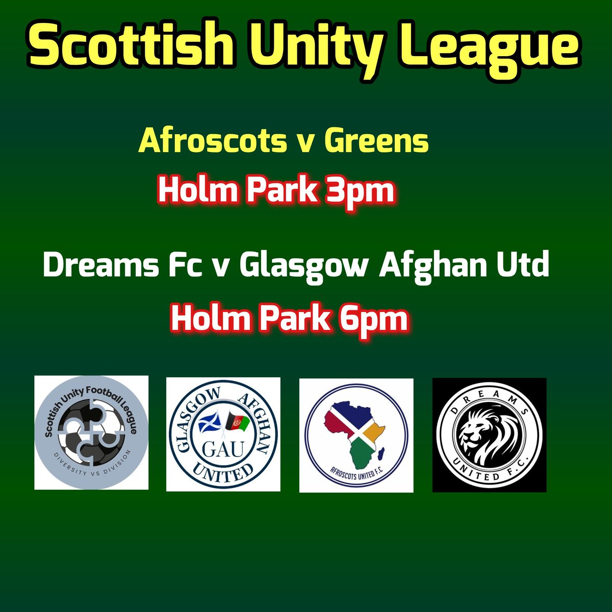 Games 237 & 238 this afternoon in @ScottishUnityFL . Game 21 & 22 for Unity League teams.