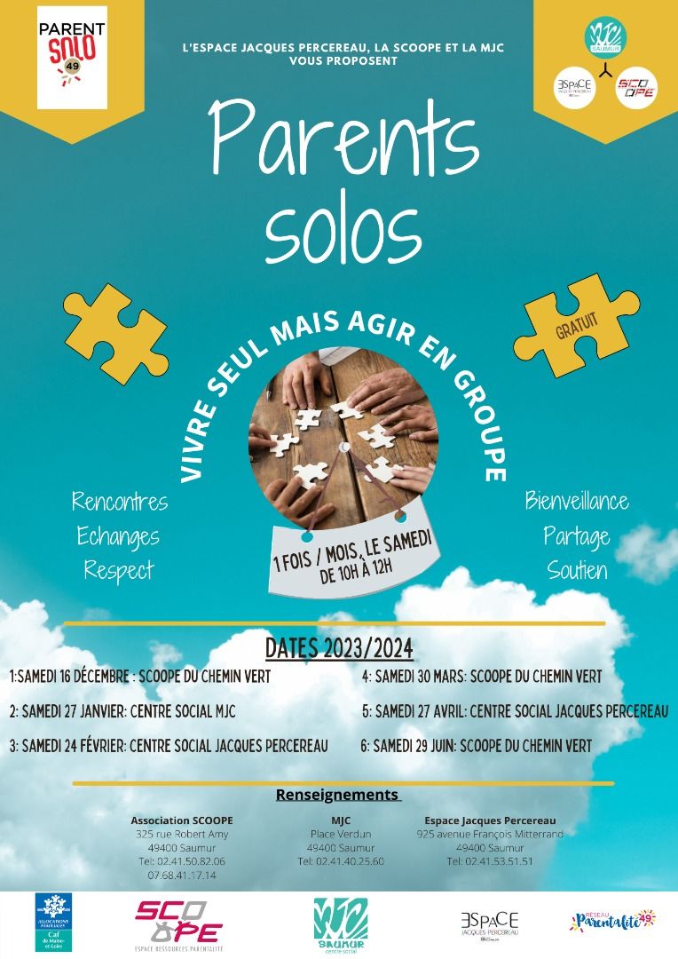 ⭐ Dans mon réseau il y a... ⭐
PARENTS SOLOS, les RDV à Saumur
 Un temps d'échanges et d'écoute entre parents solos.
📅Du 27 Avril
📍 #SAUMUR
buff.ly/43Yu5FH
