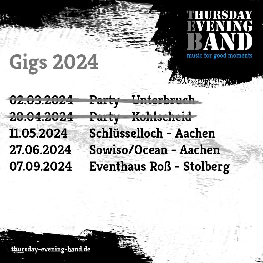 Unser Gig-Kalender für 2024, weitere Updates folgen! 👍😎 Our gig calendar for 2024, further updates will follow! 👍😎