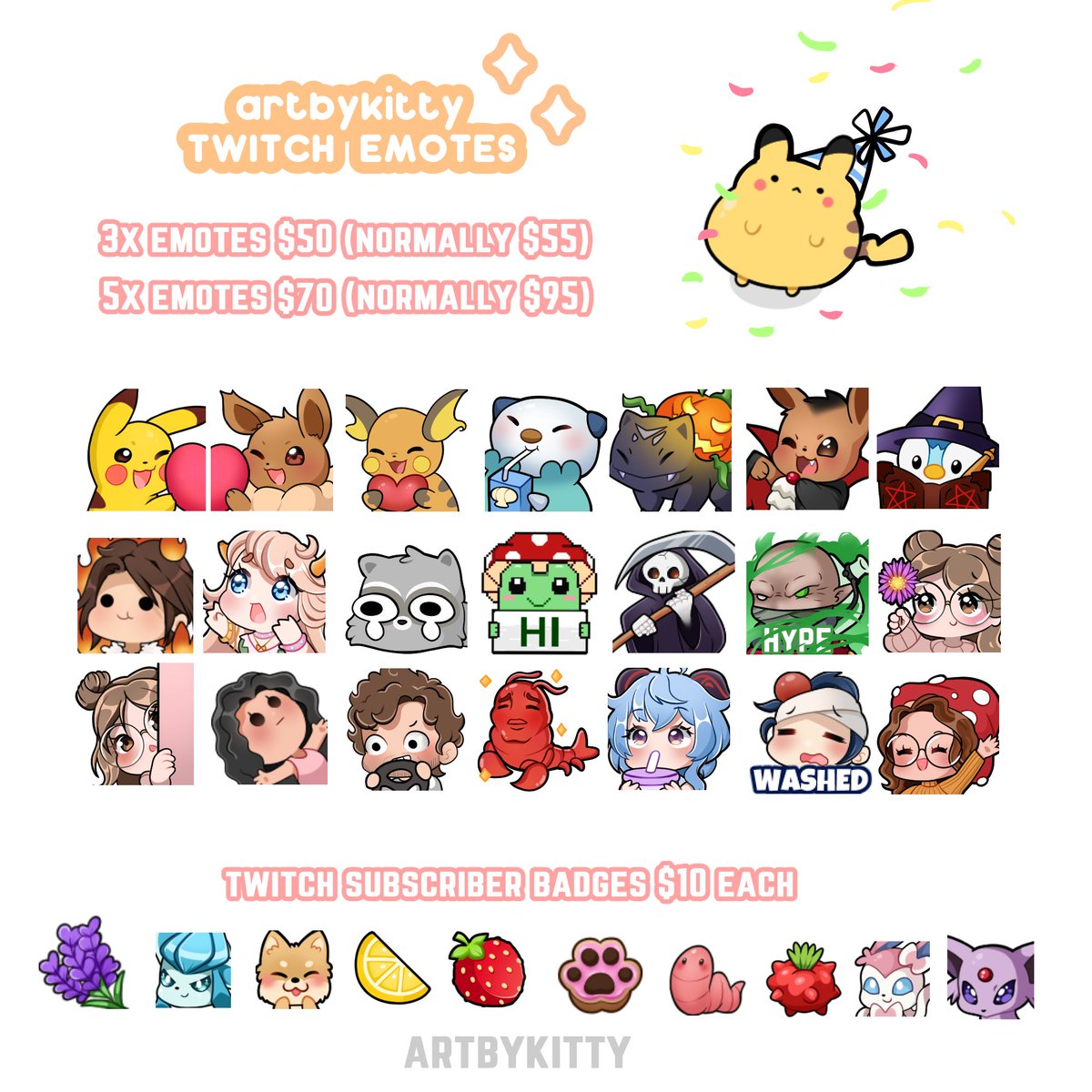 Hi everyone! I would need some money for next week so I am willing to sell one 5x emote package for $60 if anyone is interested or just wants to support by reposting, that helps so much too!! 
That $60 would get me to next Friday when I get paid ❤️❤️