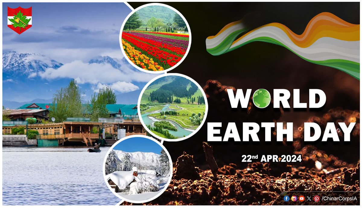 'The Earth does not belong to us: we belong to the Earth'

#ChinarCorps extends warm wishes to all #citizens on the occasion of World Earth Day. #WorldEarthDay gives us a call to #InvestInOurPlanet to save it from #ClimateCrisis.  

#Kashmir 
#EarthDay 
#EarthDay2024
@adgpi