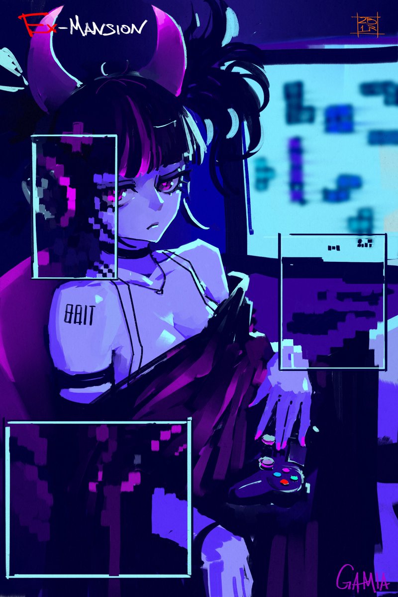 Gamia.
A boss fight. Her design is not final, but the main vibe is present. #2b1r #exmansion