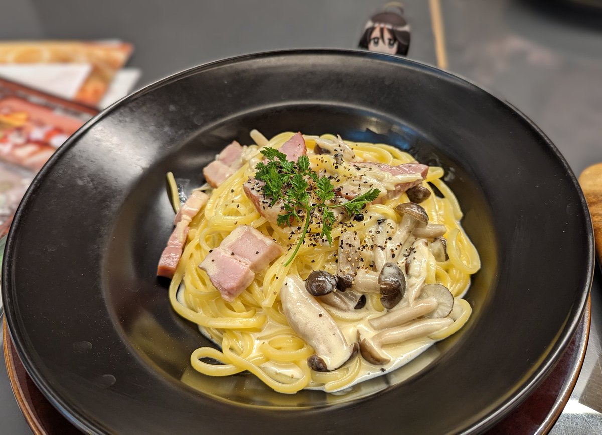kMQBHtVtTdyvJoV's tweet photo. 晩御飯は、#BLUN TABLECOSTARICAで、木の芽のカルボナーラと、ラティスポテトフライと、ヘーゼルナッツラテ。#だも豊!😄🍝🍟☕ https://t.co/g1Jsl2iyg5