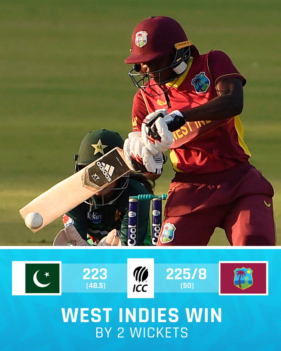 West Indies pull off a thrilling last-ball win to take an unassailable lead in the ODI series 🙌

Watch the #PAKvWI ODI series live and FREE on ICC.tv (in select regions) 📺

Scorecard 📝: bit.ly/3w1LG32