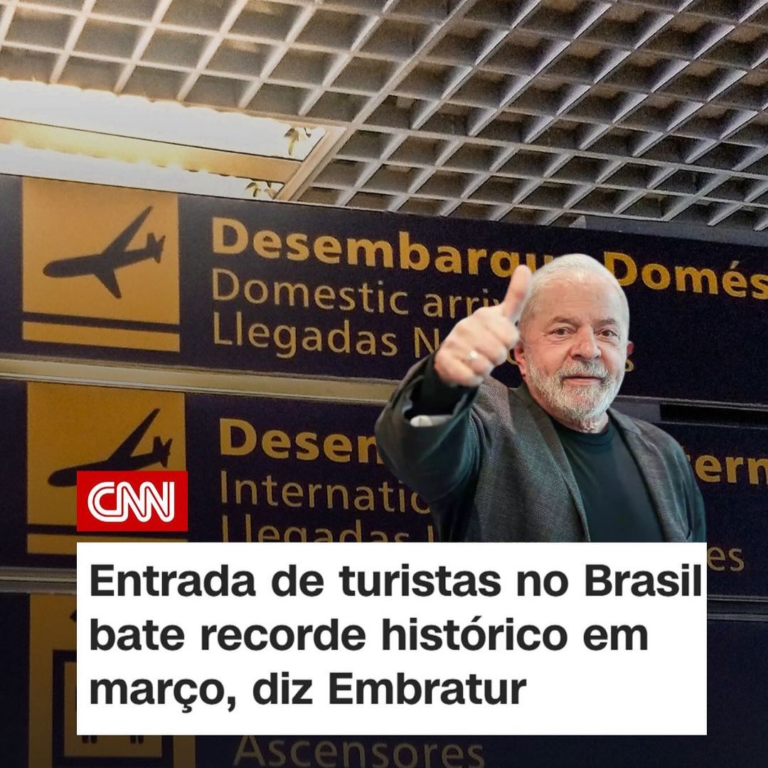 É recorde atrás de recorde! Brasil alcançou o melhor março em relação à entrada de turistas internacionais da série histórica, iniciada em 1989! 740.483 turistas estrangeiros visitaram o Brasil no mês. Com mais gente de fora vindo ao Brasil, mais a nossa economia aquece, gera