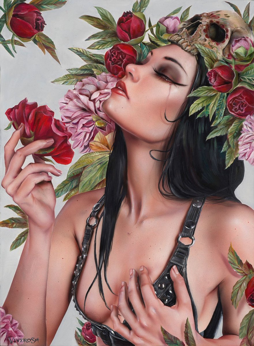 'Folkloria' [Oil, acrylic on custom cradle wood panel, 14 x 19”] by @BrianMViveros, for the Beautiful Bizarre curated exhibition 'Fable & Folklore' at @CoproGallery To receive the Collectors Preview please email Gary Pressman on CoproGallery@Live.com #artexhibition #art