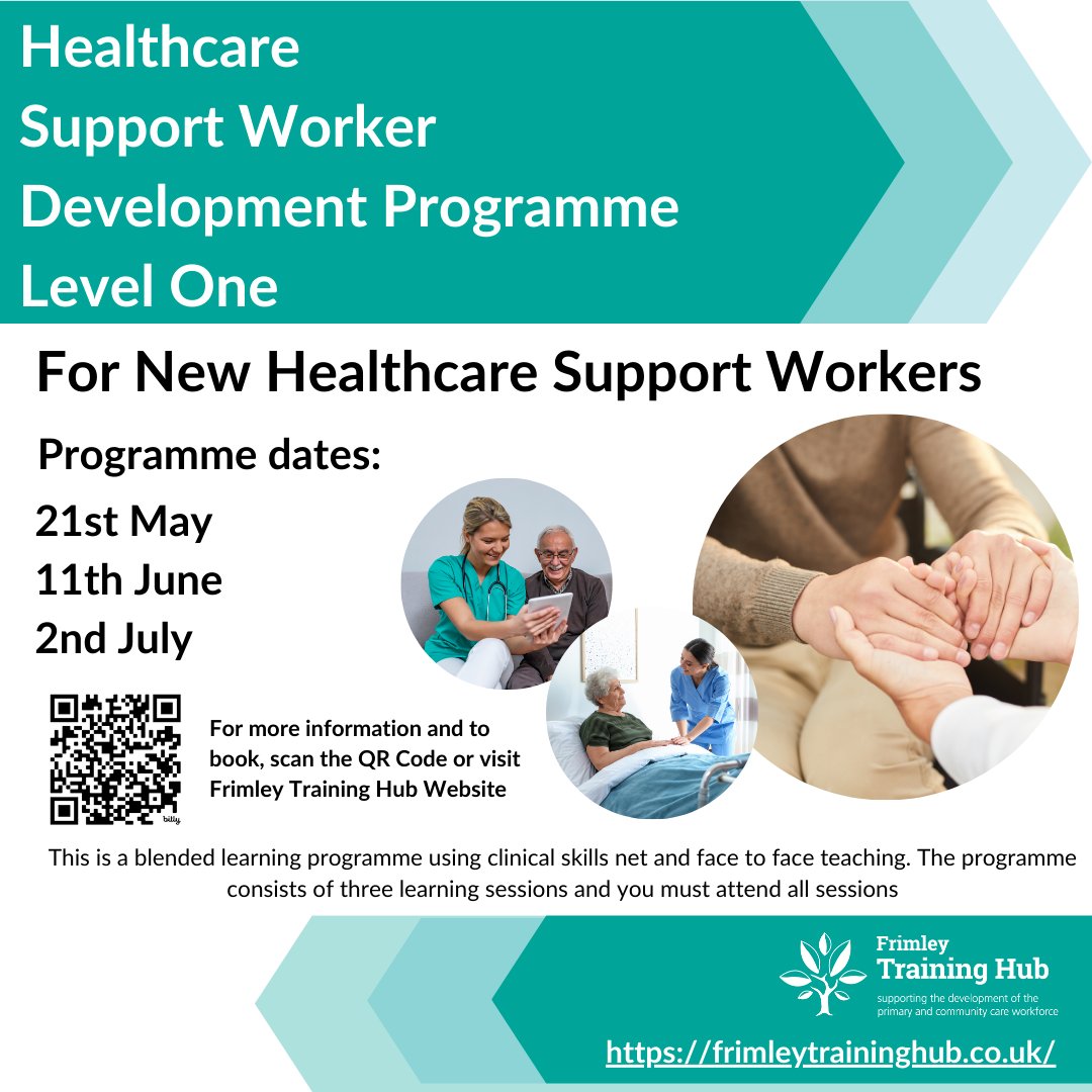 This programme will go through clinical observations, venepuncture, recording a 12 lead ECG and much more. For more information and to book, use the link, scan the QR Code or visit our website. bit.ly/3Sd5xEC #LearningNeverEnds #HealthcareSupportWorker