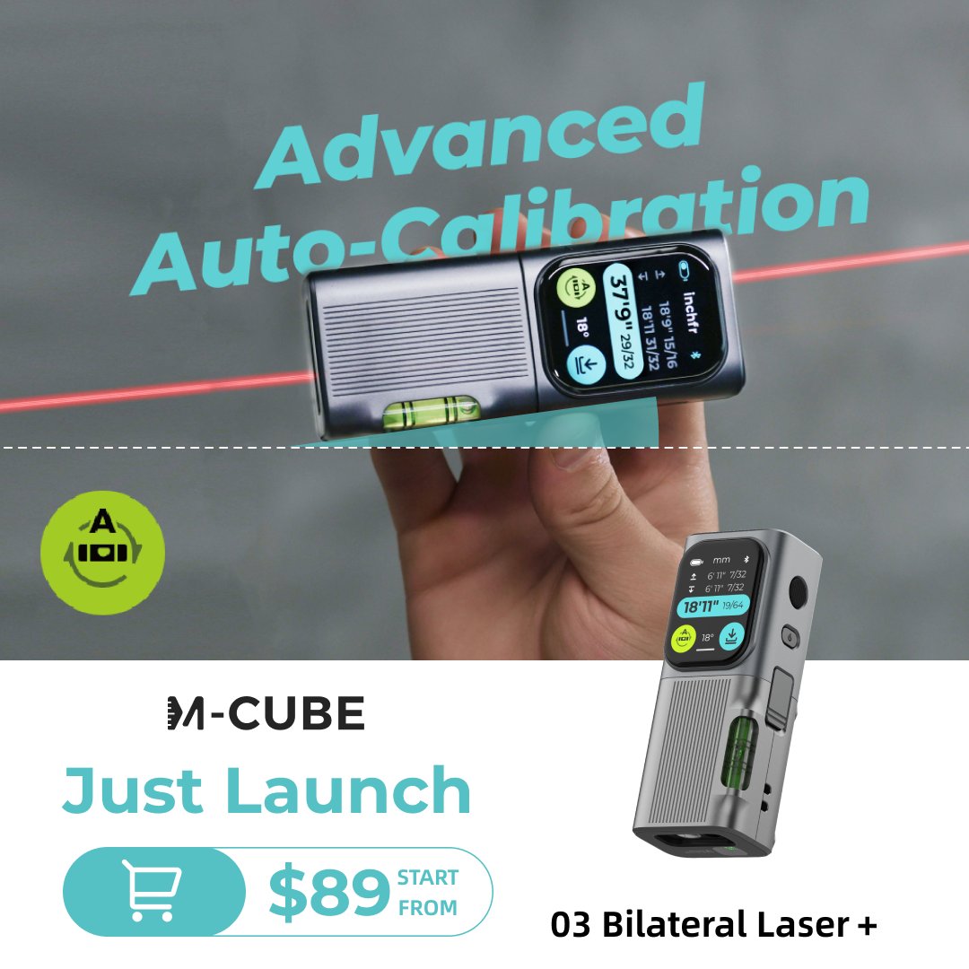 Say goodbye to the hassle! M-Cube 03 Bilateral laser+ features automatic calibration, and it enjoys perfect precision in every measure, every time. Check more here: hozodesign.com/pages/sales

#MCube #gadgetlover #lasermeasure #iFAward #realestate #lasermeasure #tools