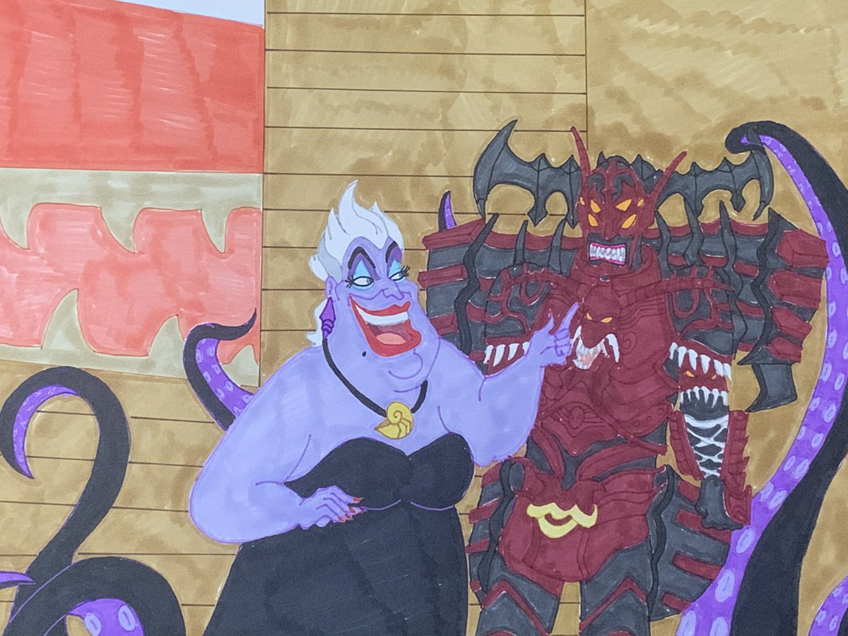 Ursula and her Nighlok friend Master Xandred. #illustration #disneythelittlemermaid #ursulatheseawitch #powerrangers #powerrangerssamurai #powerrangerssupersamurai #masterxandred #crossover @PowerRangers @Disney @DisneyAnimation