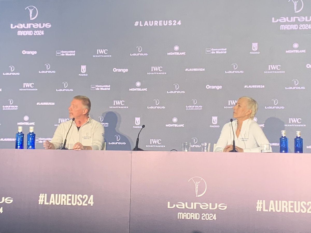 Rueda de prensa de Martina Navratilova y Boris Becker en los premios Laureus #laureus24 #borisbecker