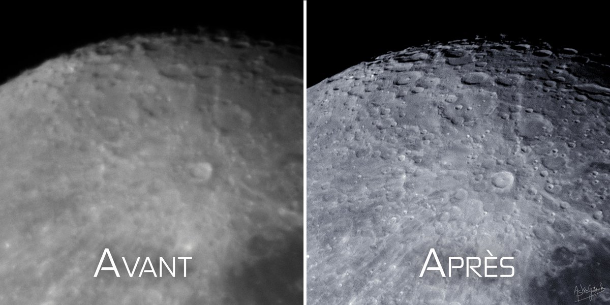 Le traitement d'images en #astrophotographie est essentiel ! C'est une étape à ne pas négliger, en voici un exemple ⤵️