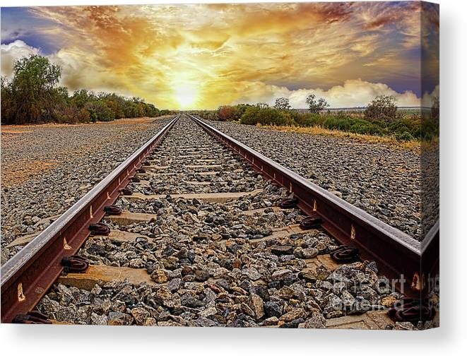 #Outback #Tracks to #Sunset #Brokenhill #NSW #Australia by Kaye Menner #Canvas #Print / Canvas #Art by Kaye Menner - Kaye Menner - Website bit.ly/49Q8mRI #Art #BuyIntoArt #AYearForArt #Artist #FineArtAmerica