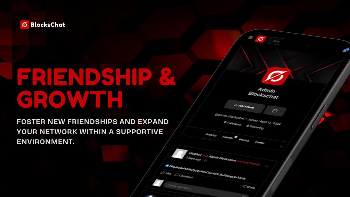 BlockschatApp's tweet photo. Create your account on https://t.co/UMXbd505CI and add your friends now. 

Be among the first to use a decentralised social media platform. https://t.co/GTiSrM6x3T